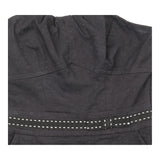 Dress Black Strapless Contrast Stitching Pocket Mi