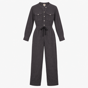 Jumpsuit Organic Cotton Gauze Washed Black