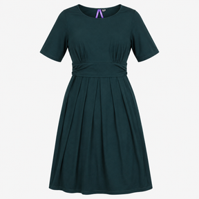 Dark Teal Layered Maternity and Nursing Midi Dress