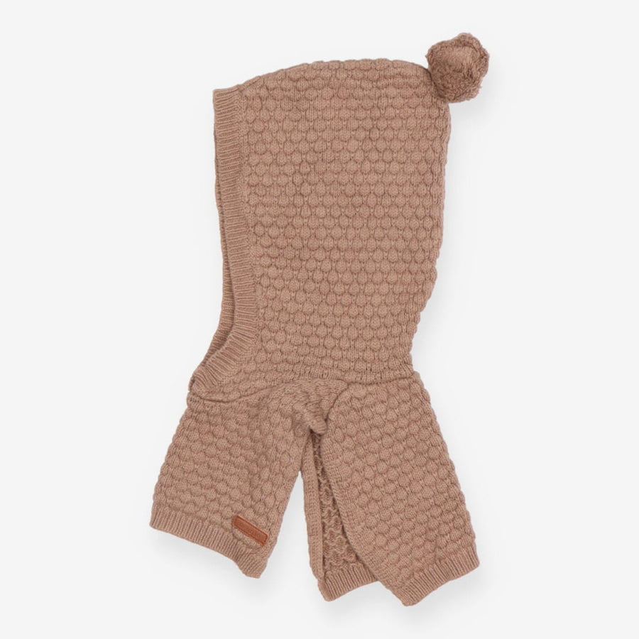 Brown knit hood/balaclava