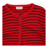 Bright red and Charcoal Striped Lambswool Blend C