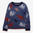 Sweater knit navy octopus and crab