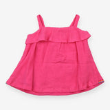 Du Pareil au meme Strappy Top Pink Flower Applique