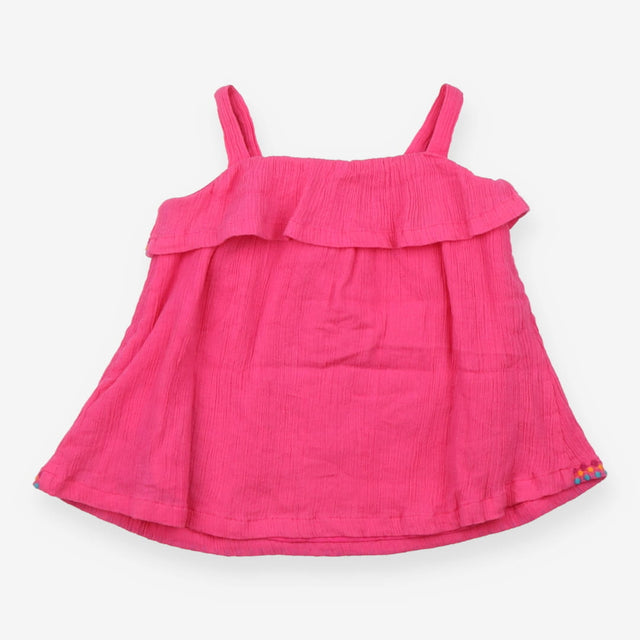 Du Pareil au meme Strappy Top Pink Flower Applique