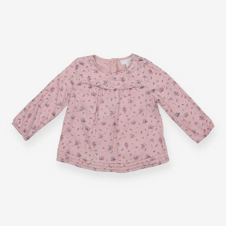 Pink LS tunic with pink and blue florals