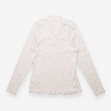 Ribbed Top in Grey with Covered Button Neckline