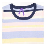 Pastel Stripe 100% Cotton Scoop Neck Short Sleeve 