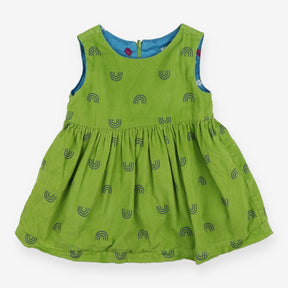 Reversible dress green and blue