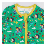 Sleepsuit with gardening dog and hedgehog