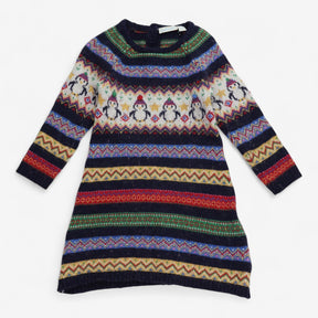 Jumper Dress Knitted Festive Penguins