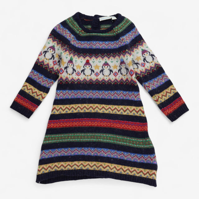 Jumper Dress Knitted Festive Penguins