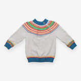 Knit Sweater Grey Marl Fairisle Fika 