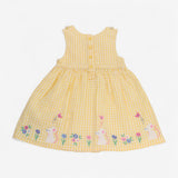 Dress Yellow Gingham with Mouse and Butterfly