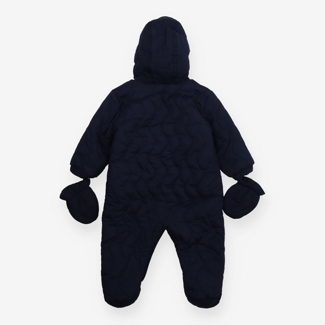 Pramsuit navy fleece lined with mittens