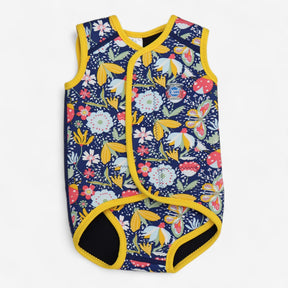 Navy Floral Wrap over Wetsuit 