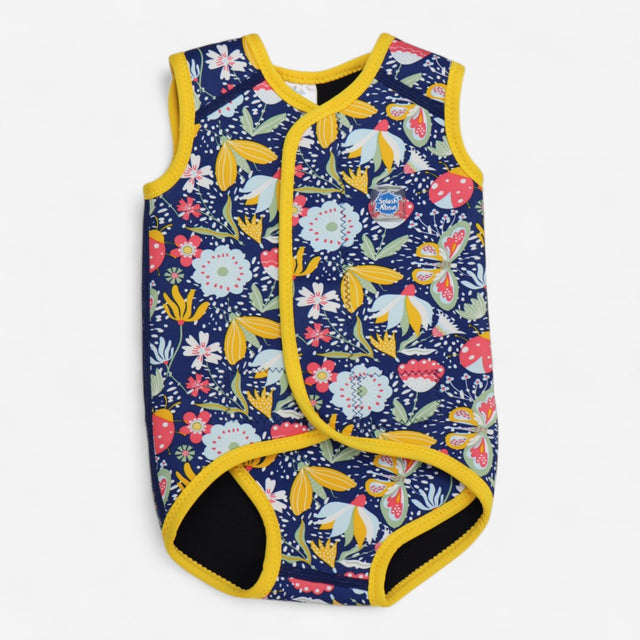 Navy Floral Wrap over Wetsuit 