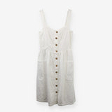 White Broderie Anglaise Cotton Button Sundress