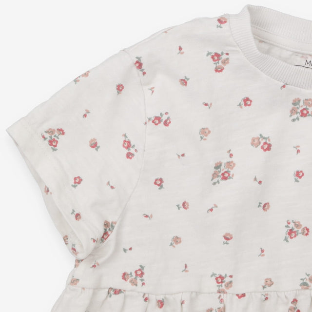 Tunic top white pink floral