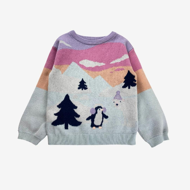 Festive Polar bear and penguin sweater