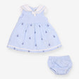 Dress with bloomers sailor anchor blue and white 