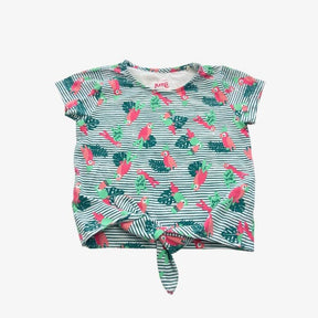 Parrot green tie bottom tee