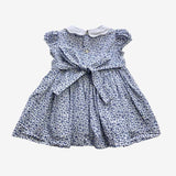 Blue and White Scalloped Collar Dress