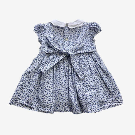 Blue and White Scalloped Collar Dress