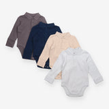 Bodysuits Long Sleeve Waffle Mixed 4-Pack