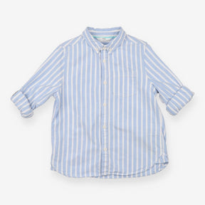 Shirt LS blue white stripe