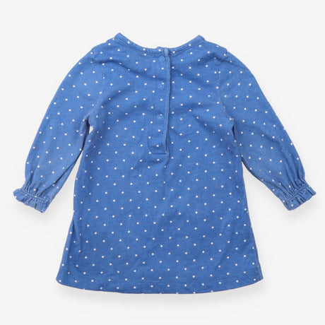 Blue Polka Dot Flower Dress with Bee