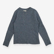 Blue Flecked Recycled Wool Crew Neck Knit Sweater