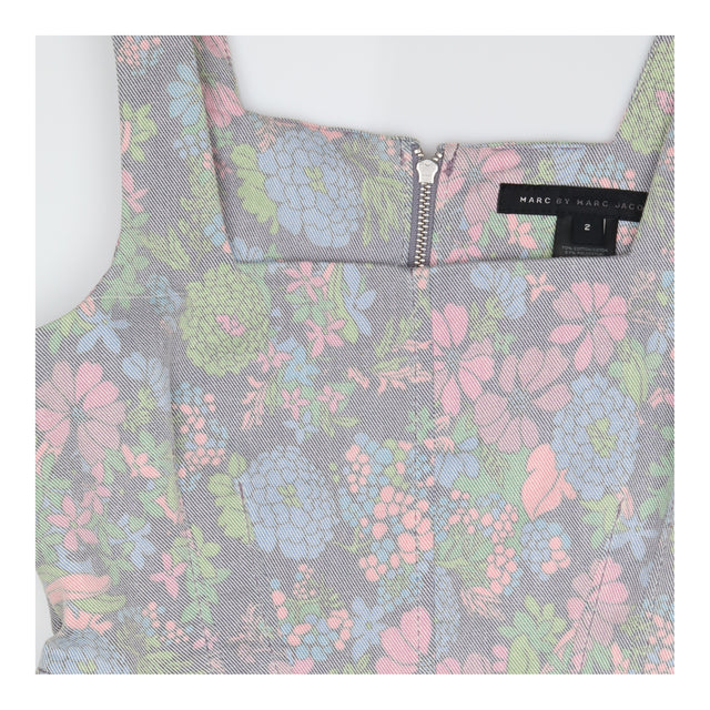 Marc by Marc Jacobs Floral Denim Tiered Dress Pink