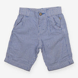 Woven Short Verticals Blue and White Strips