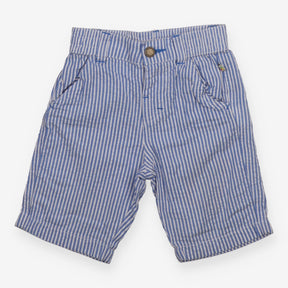 Woven Short Verticals Blue and White Strips