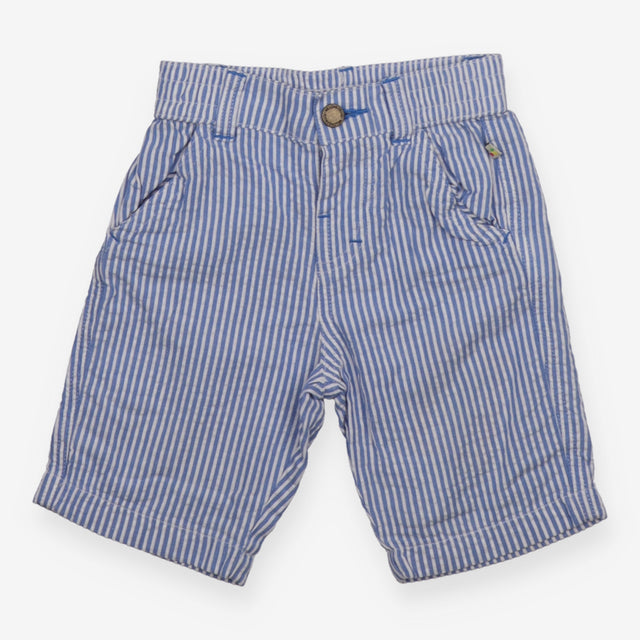 Woven Short Verticals Blue and White Strips