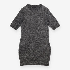 Oliver Bonas Dress Silver Metallic Tinsel Knit