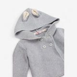 Grey Knit Hooded Cardigan with ears