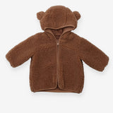 Fleece Jacket Brown with Hood and Bear Ears