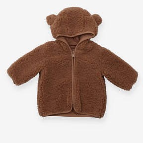 Fleece Jacket Brown with Hood and Bear Ears