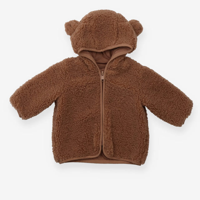 Fleece Jacket Brown with Hood and Bear Ears