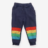 Joggers navy rainbow stripe