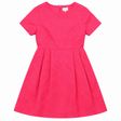 Bright Pink Floral Jacquard Short Sleeve Fit & Fla