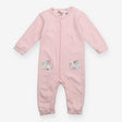 Sleepsuit pink floral pockets 