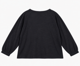 Black Relaxed Long Sleeve Top