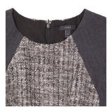 Grey Black Tweed Panel Short Sleeve dress