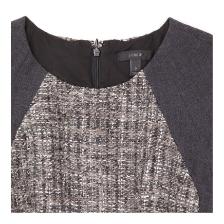 Grey Black Tweed Panel Short Sleeve dress