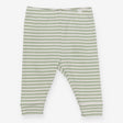 Green and white striped leggings