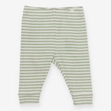 Green and white striped leggings