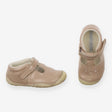 B Shoes patent T bar taupe 