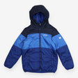 Navy gradient block puffer coat